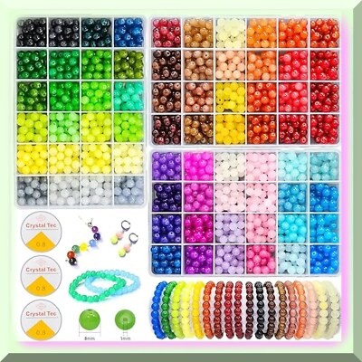 Jewelry Making Kit with 1600 Crystal Beads in 72 Colors