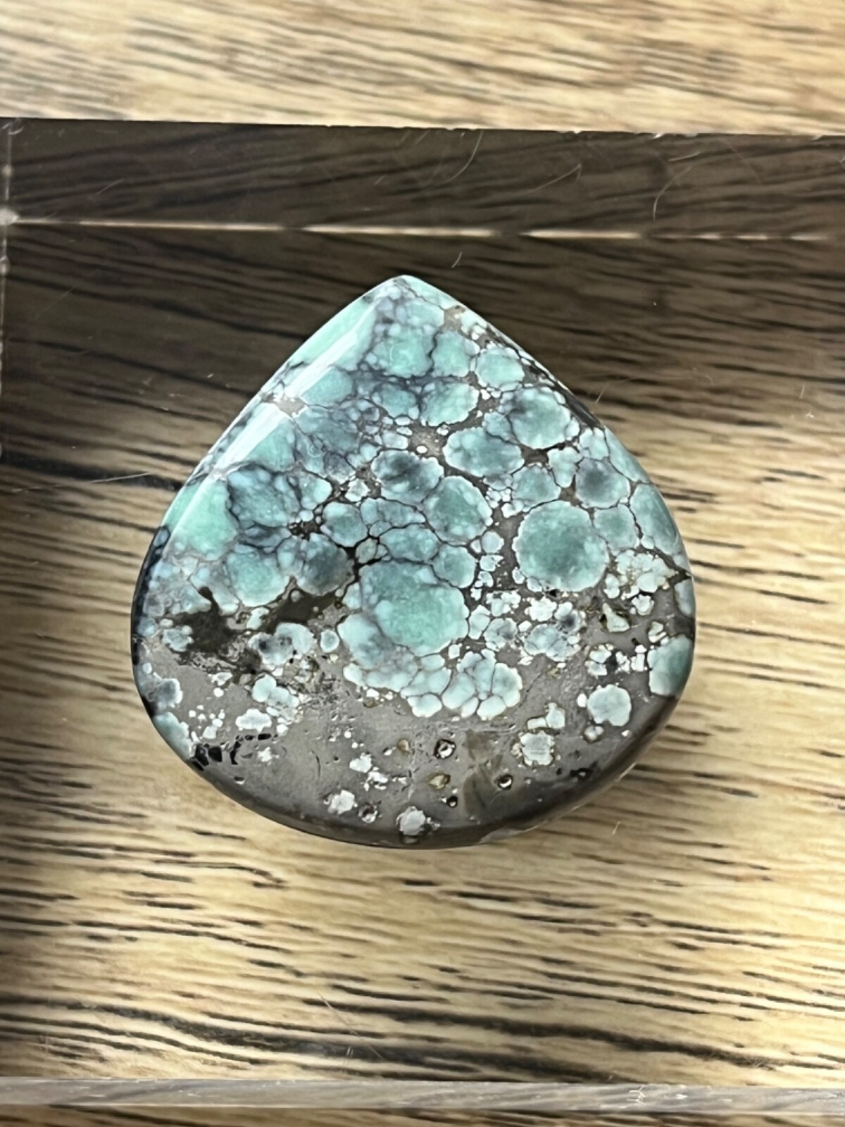 Poseidon Variscite “Starfox” mine 24.45 ctw Pear Tear drop Cabochon Tonopah NV