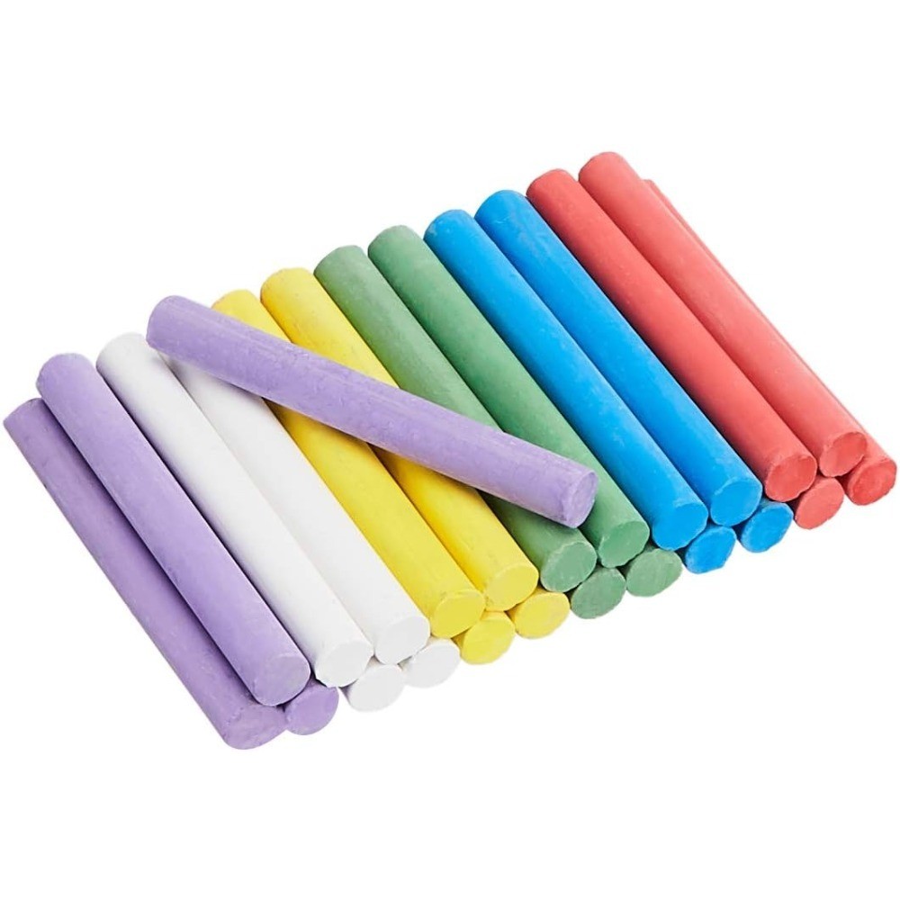 Dustless Colored Chalk with Eraser, Assorted Colors, Chalkboard Writing Art