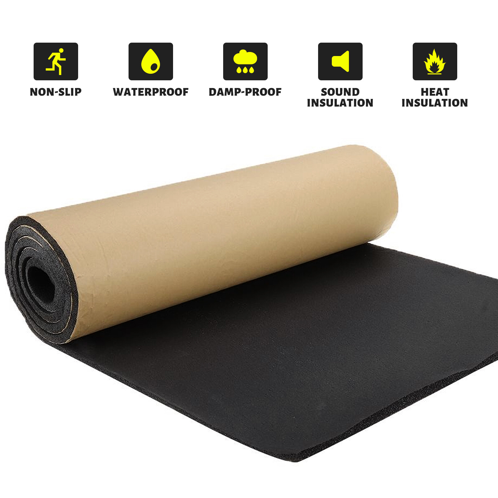 12″ x 59″ Black High Density Upholstery Foam Couch Mat Replacement Padding 4/5″