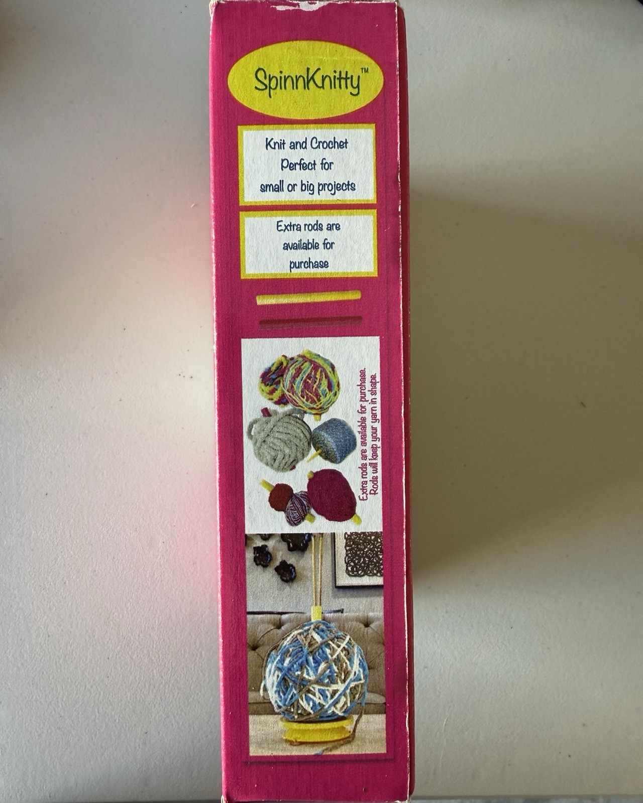 SpinnKnitty Magenta Yarn Holder Organizer for Crocheters & Knitters: Pink Color