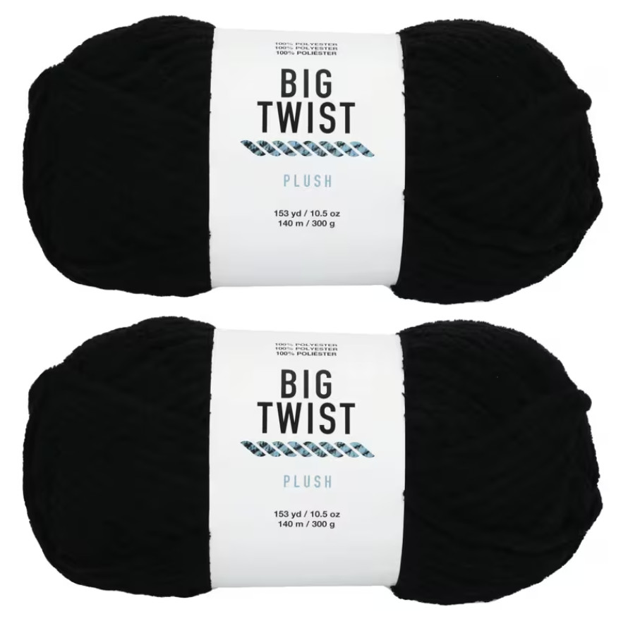 2 Skeins Solid Color Blanket Polyester Yarn, BIG TWIST