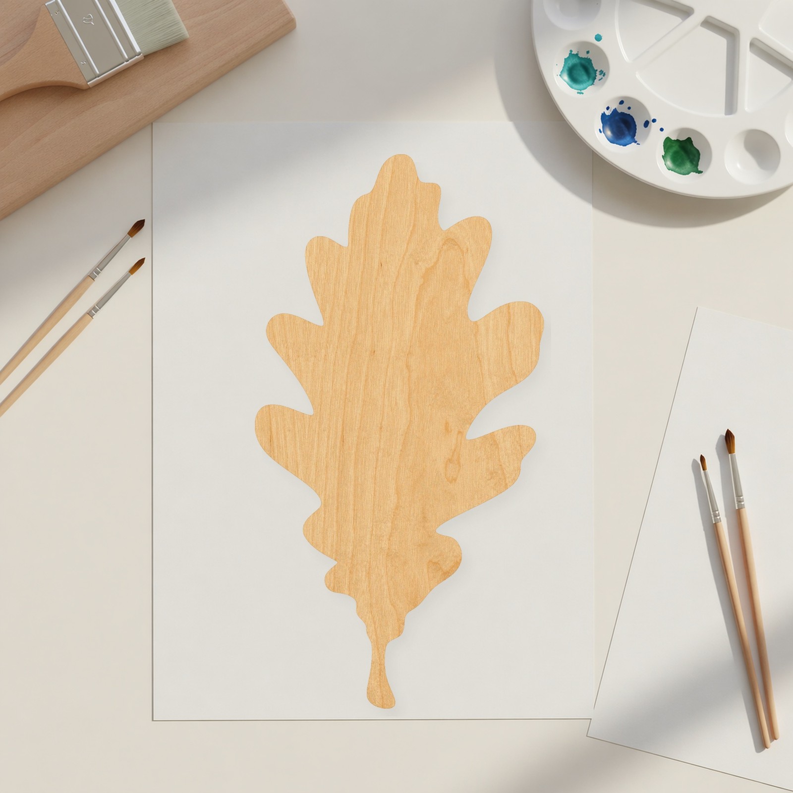 Oak Leaf 3 Wood Cutout for Crafts, Unfinished Baltic Birch Craft Shape