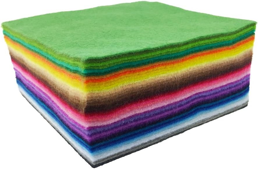 Durable 1.4mm Thick Felt Fabric Sheets – 42 Assorted Colors for Crafters