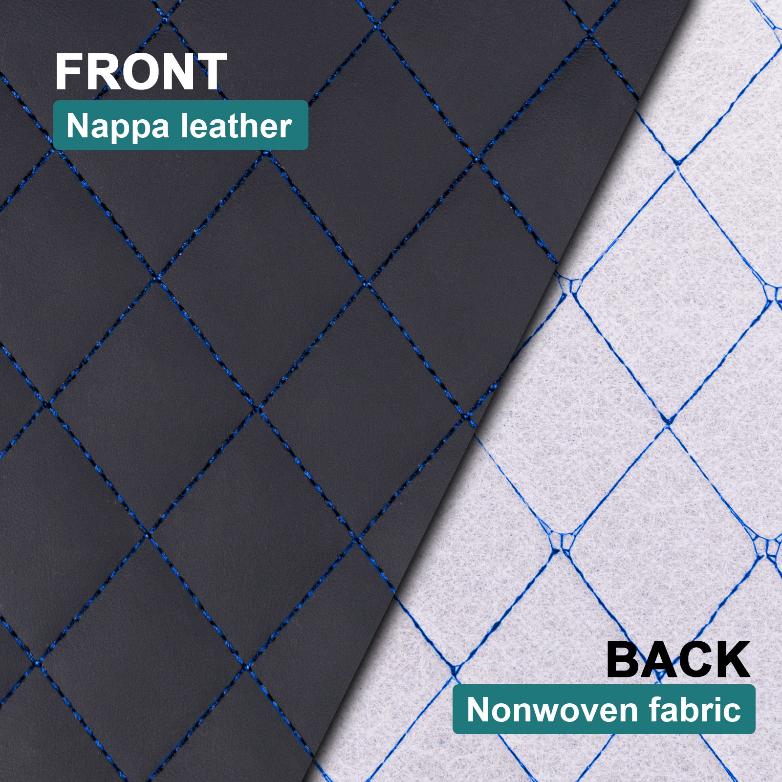 64″ Quilted Nappa Vinyl Fabric Foam Padded Auto Interior Upholstery Material