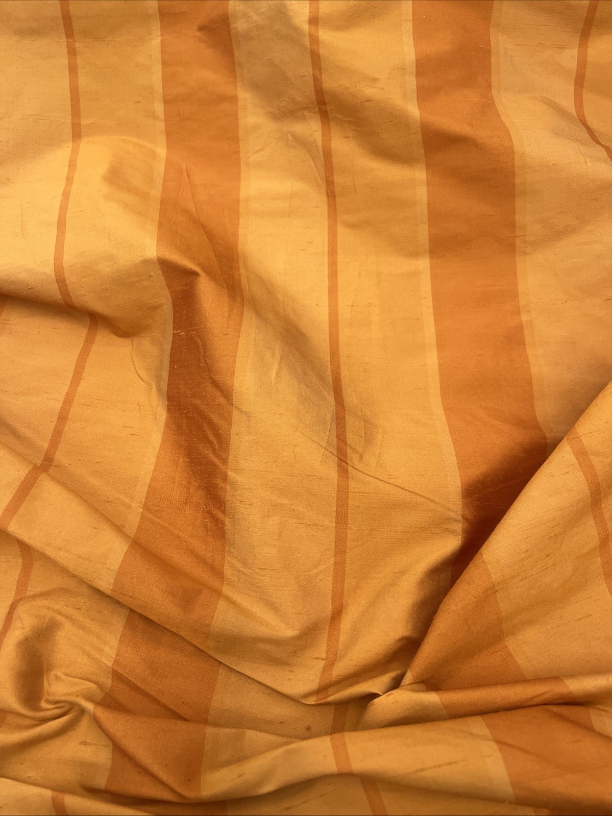 Dupioni Stripes 100% Silk Fabric 54″ Wide, By Yard (209) Sold By The Yard Orange
