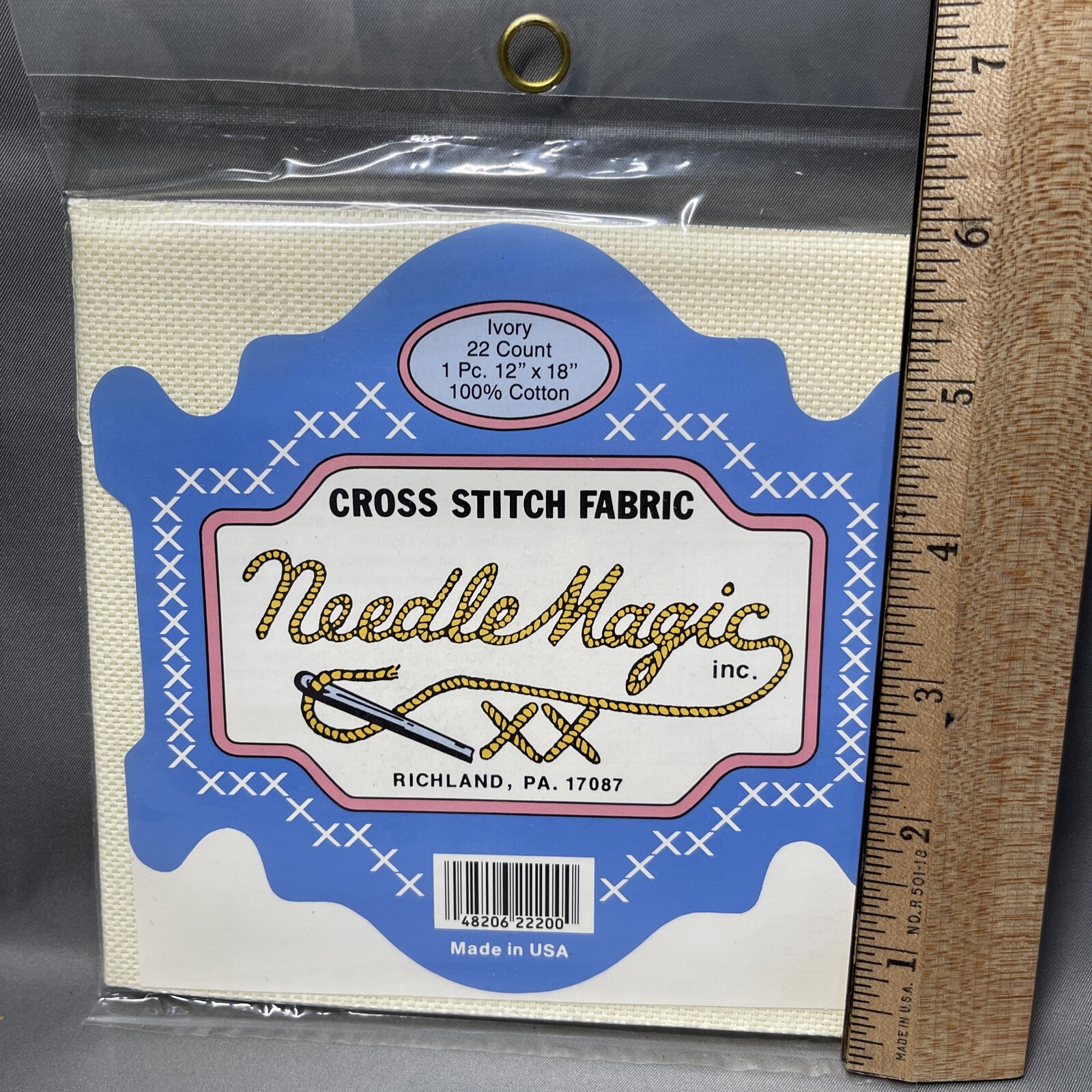 Cross Stitch Fabric Ivory 22 Count 1 pc 12″x18″ 100% Cotton NIP NOS NeedleMagic