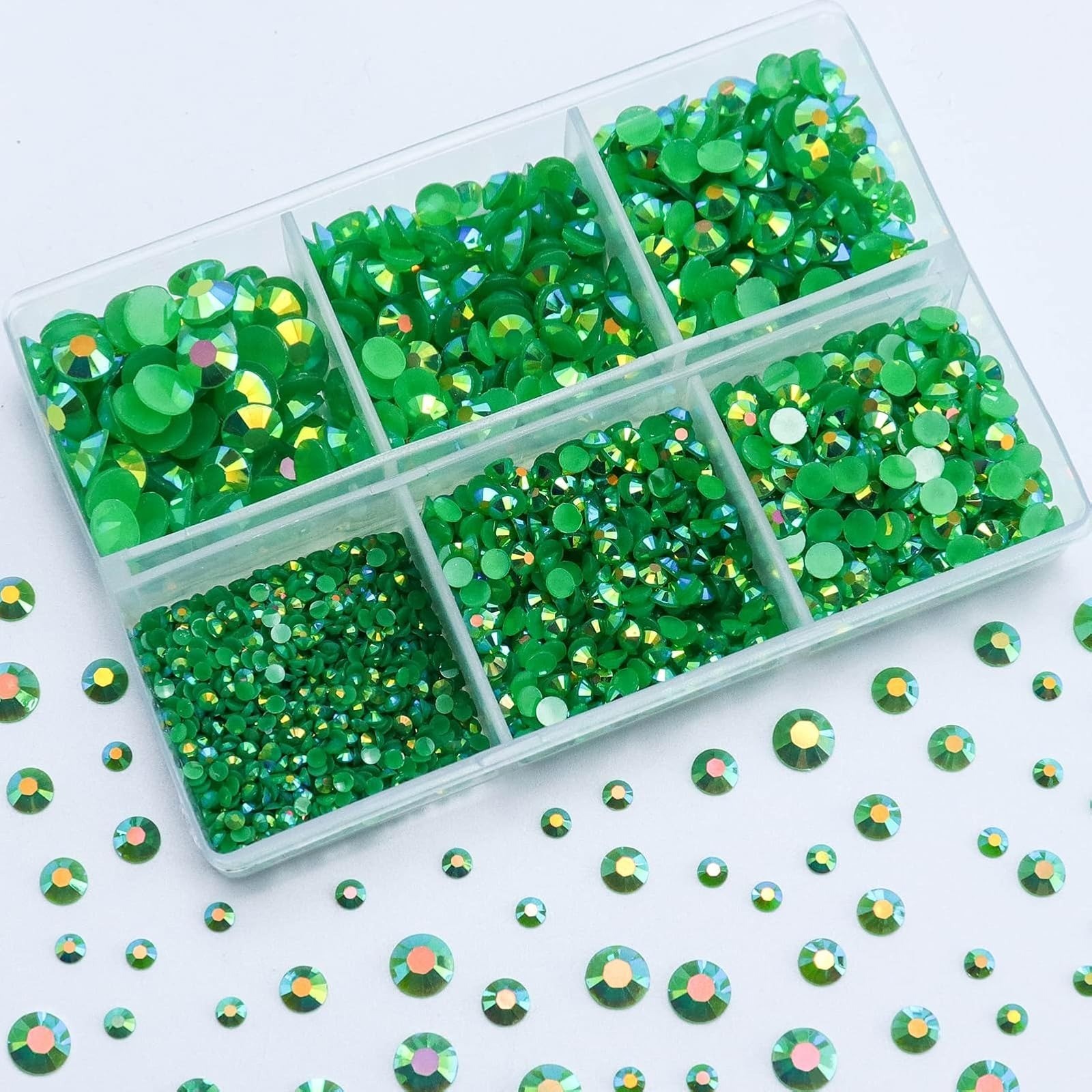 3000PCS Flatback Rhinestones for Craft Decoration, 2mm-6mm, Clear AB