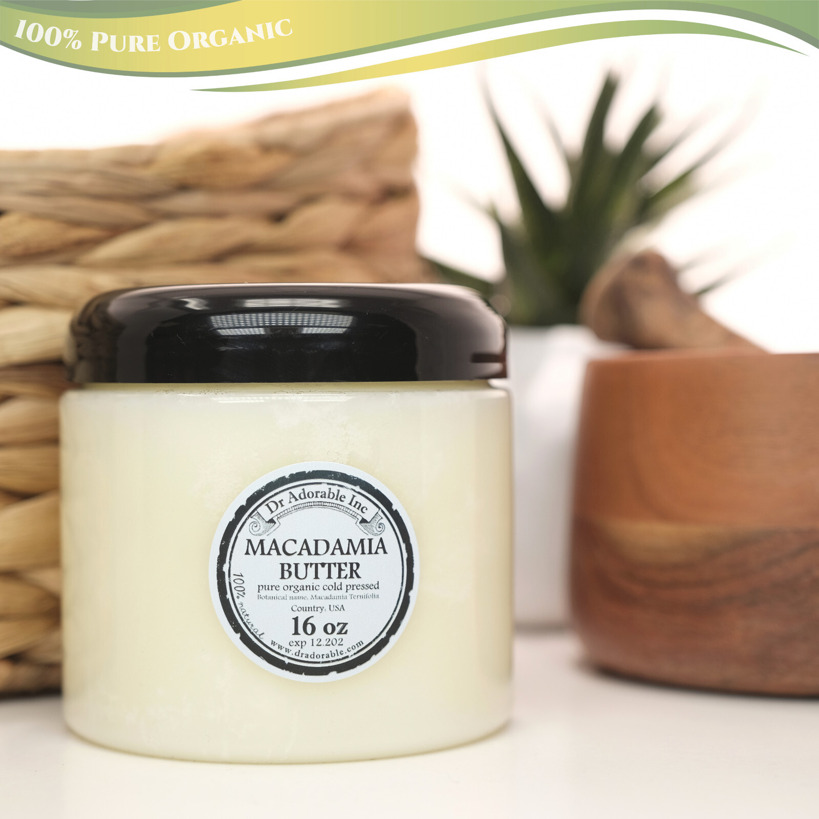 PURE MACADAMIA BUTTER ORGANIC FRESH COLDPRESSED DR.ADORABLE 2OZ4OZ UP TO 12 LB
