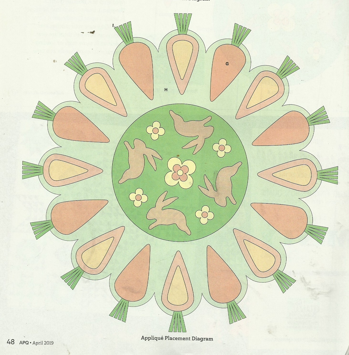 C0059 CARROT PATCH TABLE TOPPER QUILT PATTERN/INSTRUCTIONS