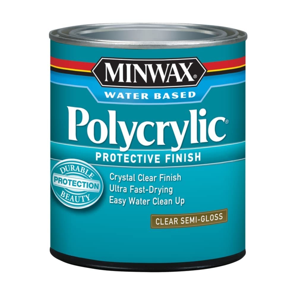 1/2 pt Minwax 24444 Clear Polycrylic Water-Based 8 fl oz, Crystal
