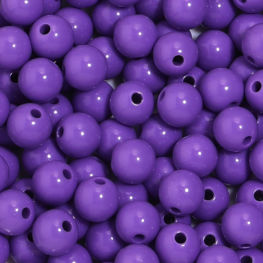 10-100Pcs/Lot 6-20Mm Solid Color round Acrylic Beads Loose Spacer Beads for Jewe