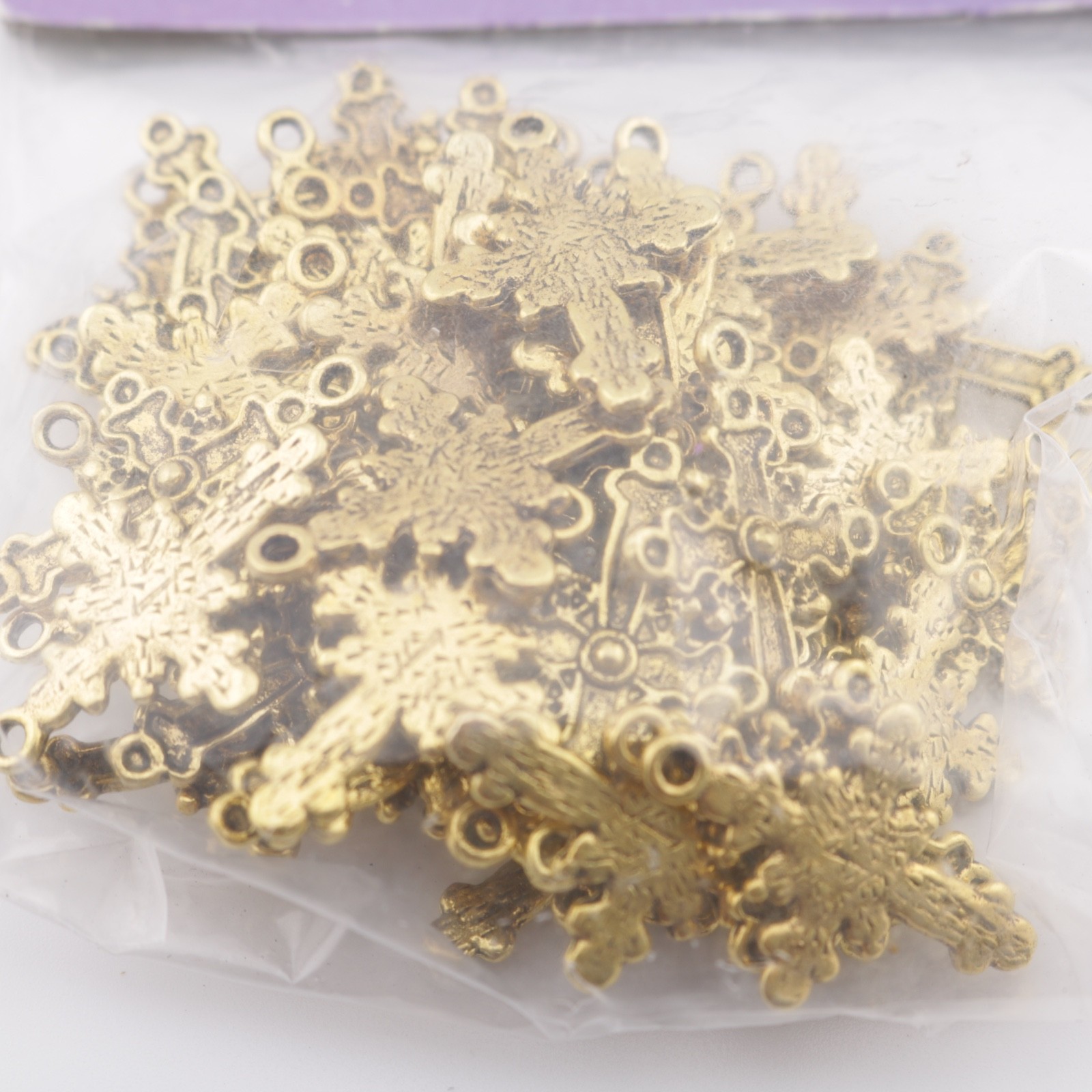 Gold Colored Cross Metal Charms Jewelry Making Mixed Metal Charms Pendants New