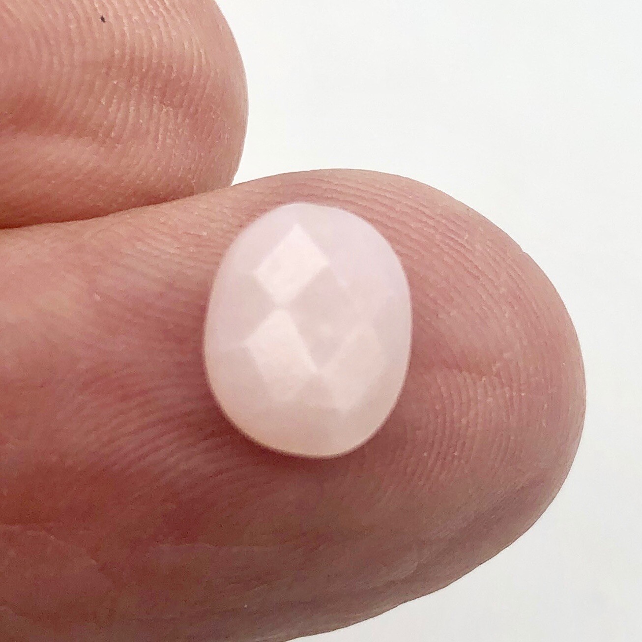 Pink Natural, Untreated Peruvian Opal Faceted Coin 10x7x3mm | 4 Beads |
