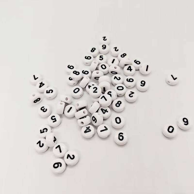 800PCS Alphabet Letter Beads Number Beads White Color Letters DIY Jewelry