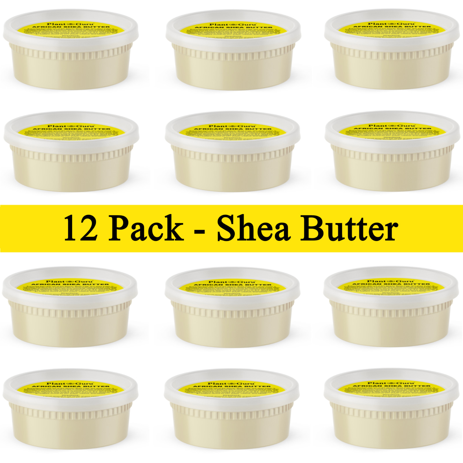 12 Pack African Shea Butter 8 oz. 100% Pure Natural Raw Unrefined Organic Bulk