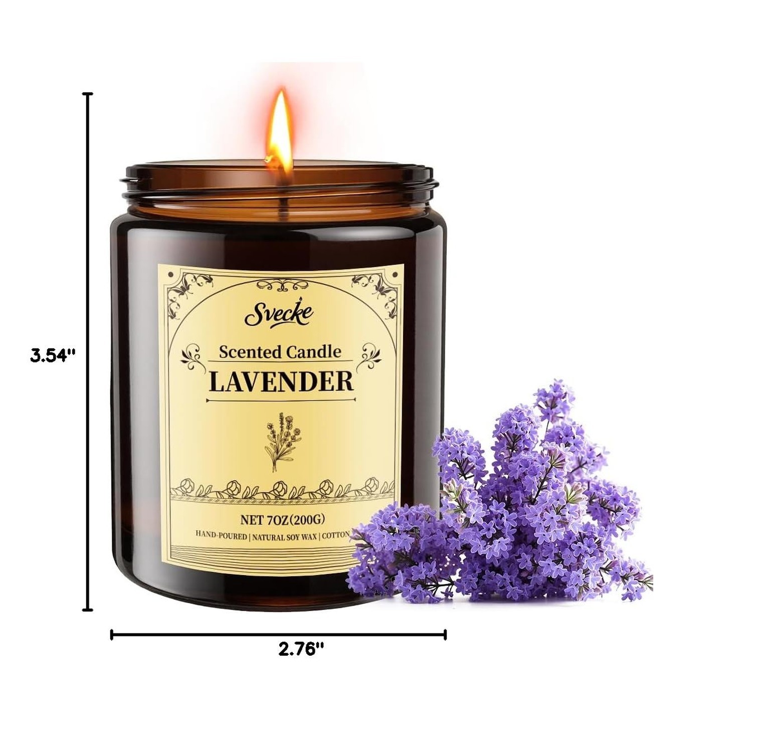 Lavender Scented Candles, 7oz Soy Wax Candle, Long Lasting Aromatherapy Jar C…