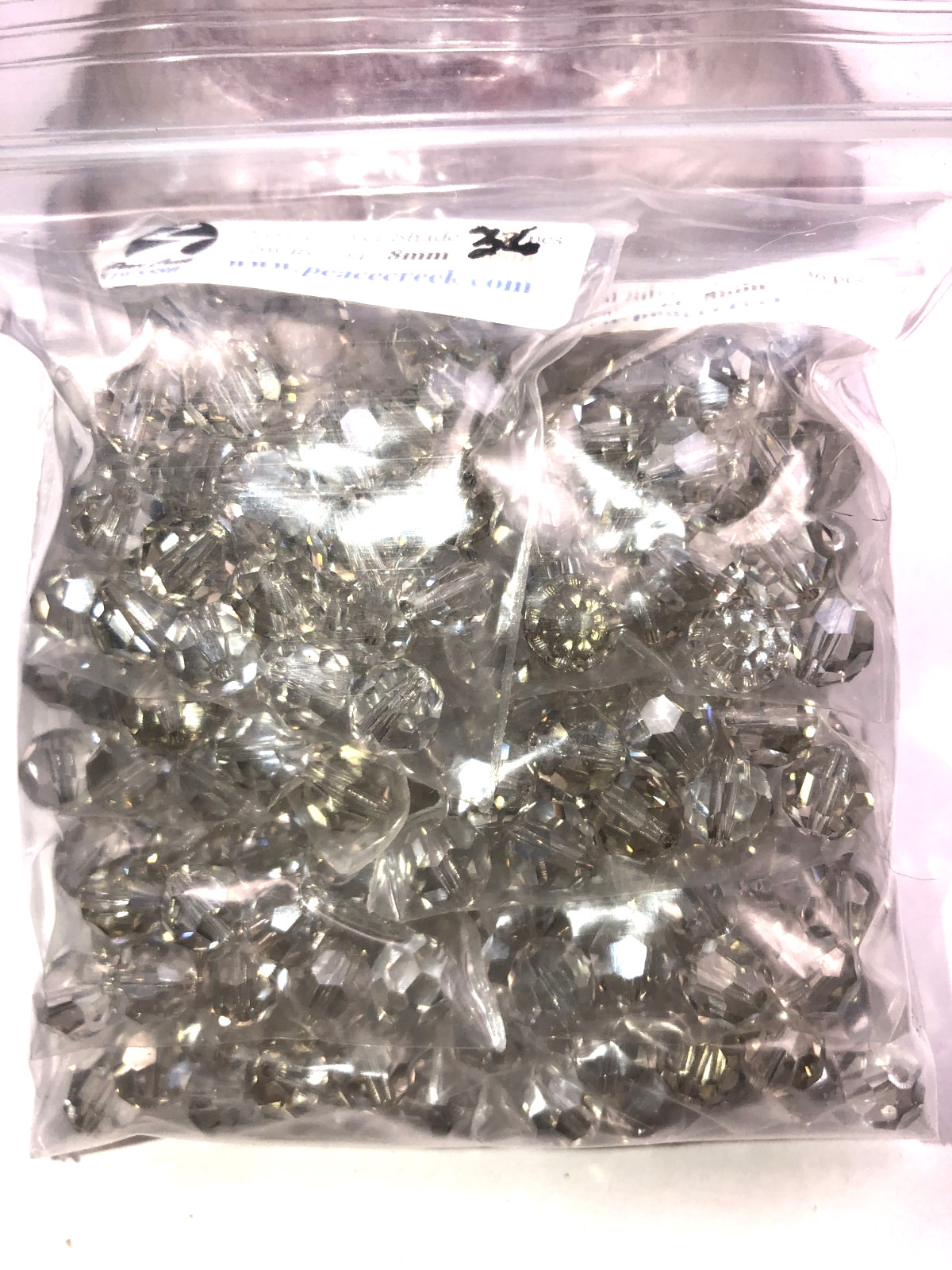 Swarovski crystal 8mm Silver Shade #5000 (8 baggies of 36=288 beads)