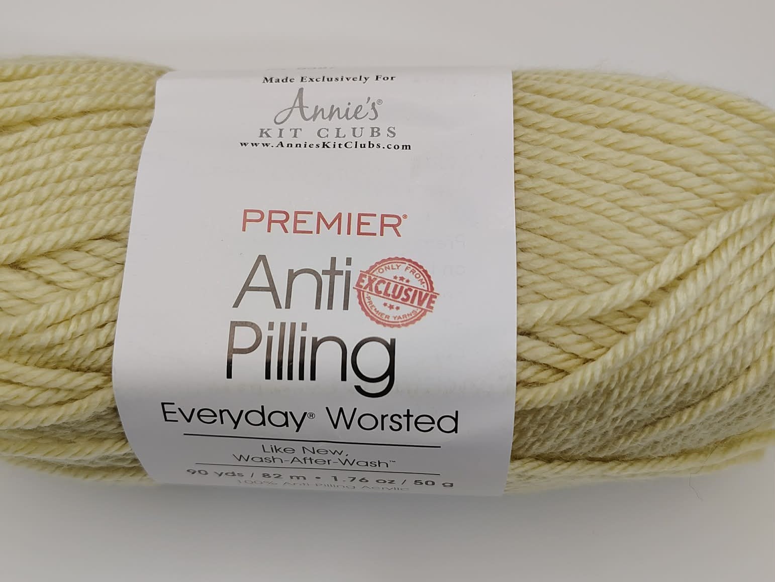 Lot of 4 Annie’s Kit Clubs Pemier Acrylic Yarn Skeins Green Tea, Marigold, Honey