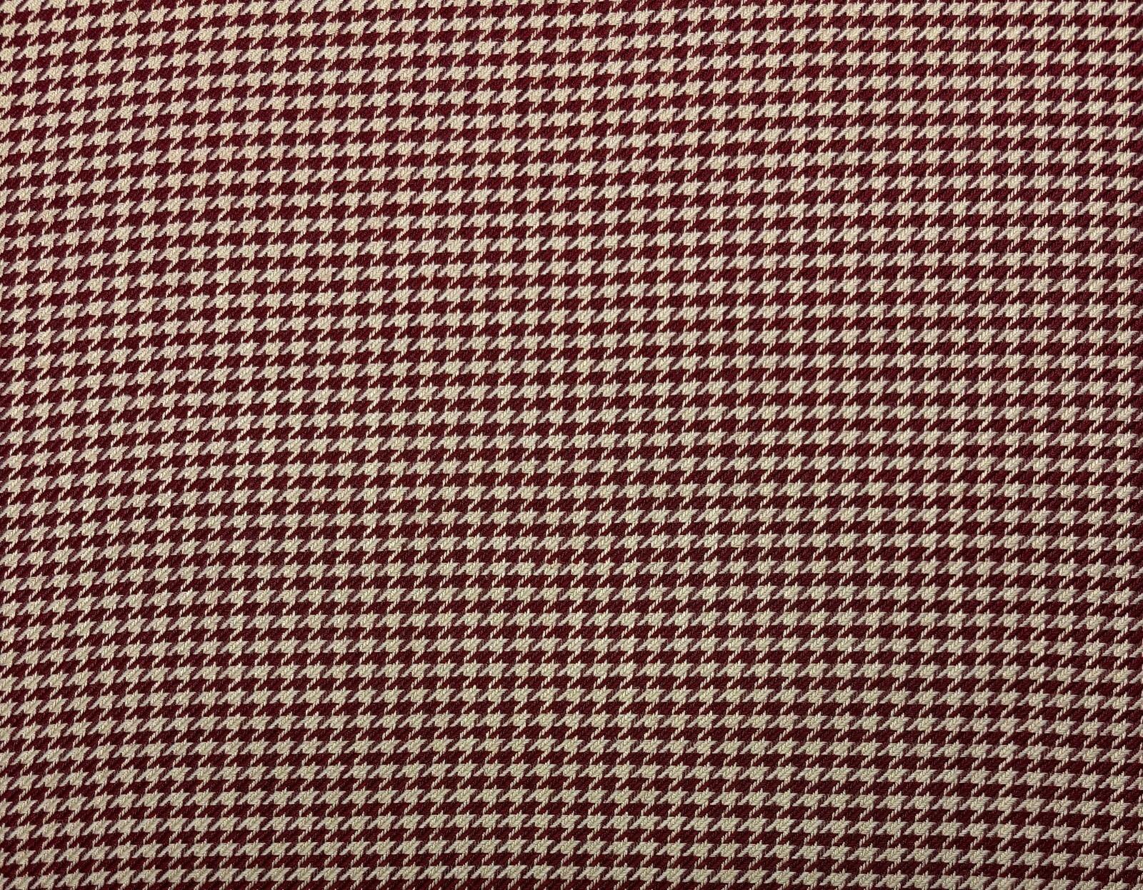 KRAVET HOUNDSTOOTH RED BEIGE WOVEN 100% COTTON MULTIUSE FABRIC BY YARD 54″W