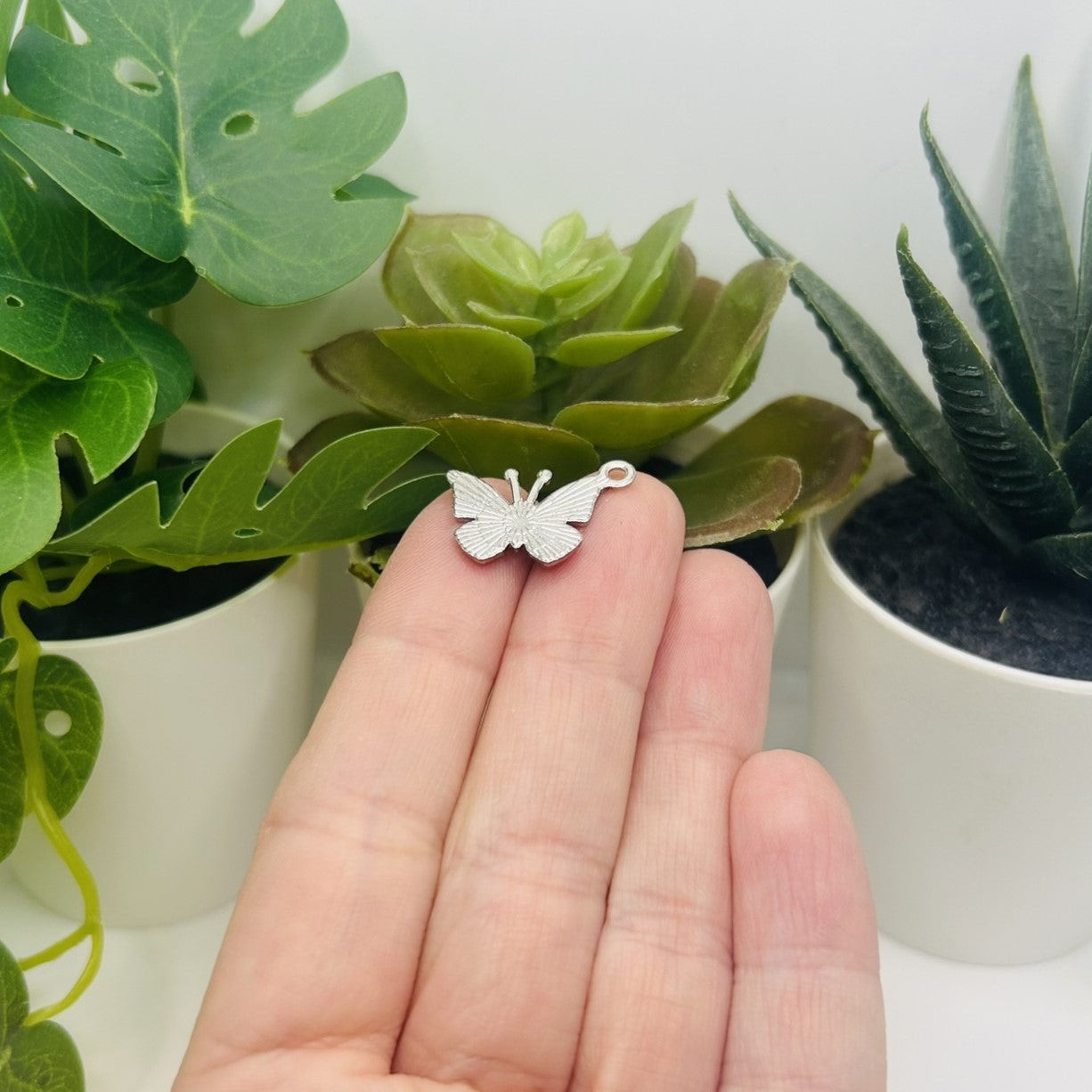 Small Red and Yellow Enamel Butterfly Charms, 14x20mm – US Seller