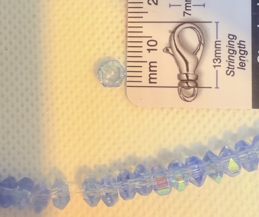 7” Strand Light Sapphire AB Faceted Crystal Beads 5mm