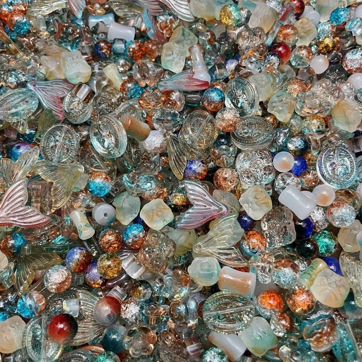 100g Handmade Glass Beads for Jewelry Making – 200 Mixed Styles Assortment