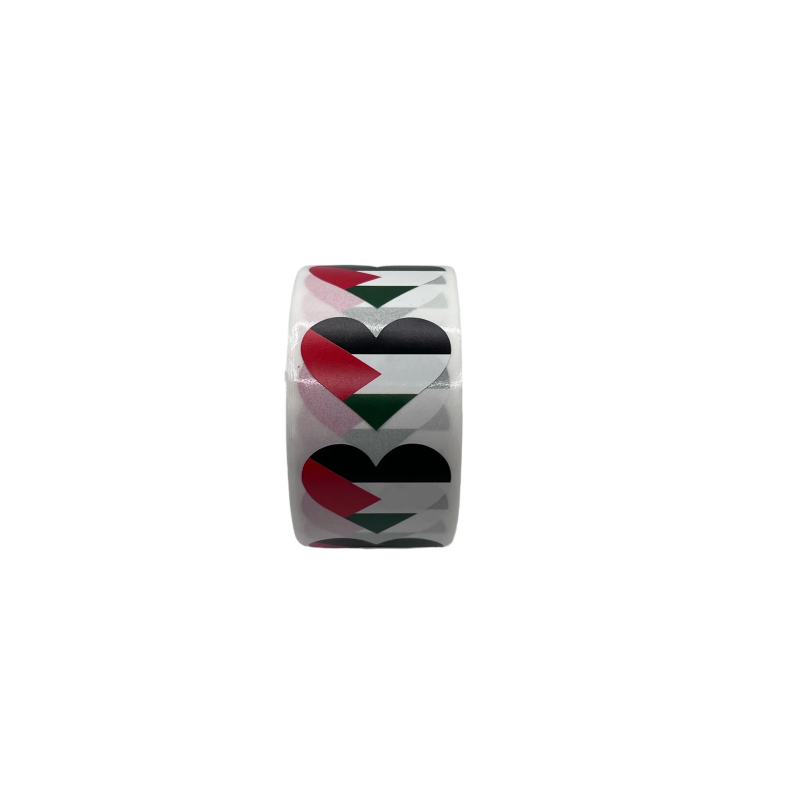 Palestine Flag Heart Stickers * 500 Per Roll (1″ x 1″)
