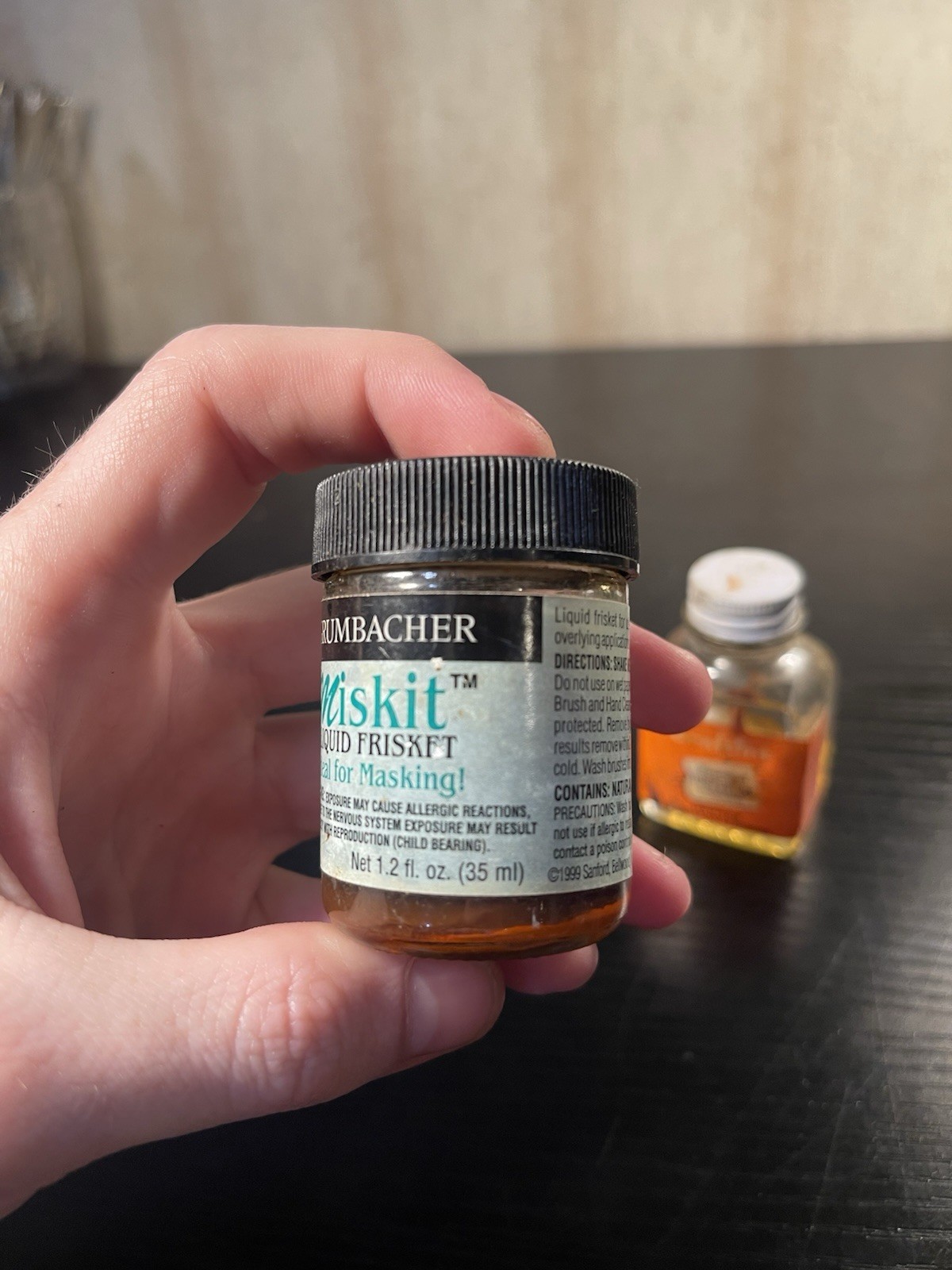 Rare Vintage Craftint Artists’ Rectified Turpentine Bottle Art Supplies & Miskit