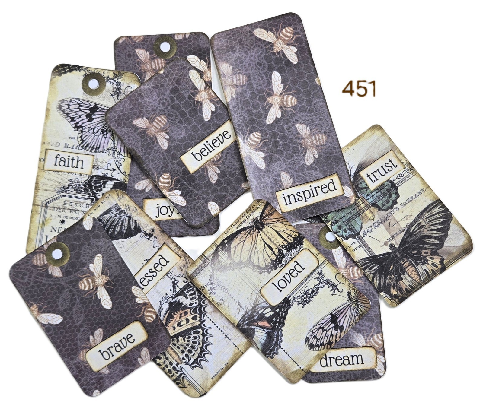 Bees and Butterflies Ephemera – Tags Cards – 451