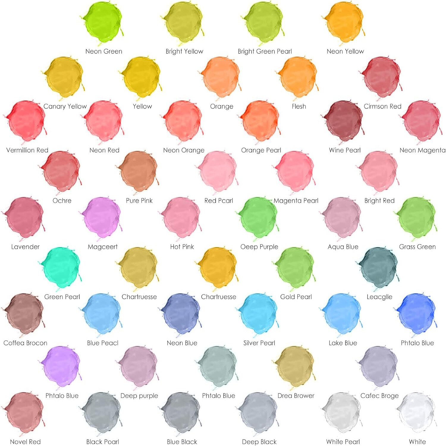 Airbrush Paint Set 48 Color Acrylic Paint Set Ready to Spray Water Based for Art