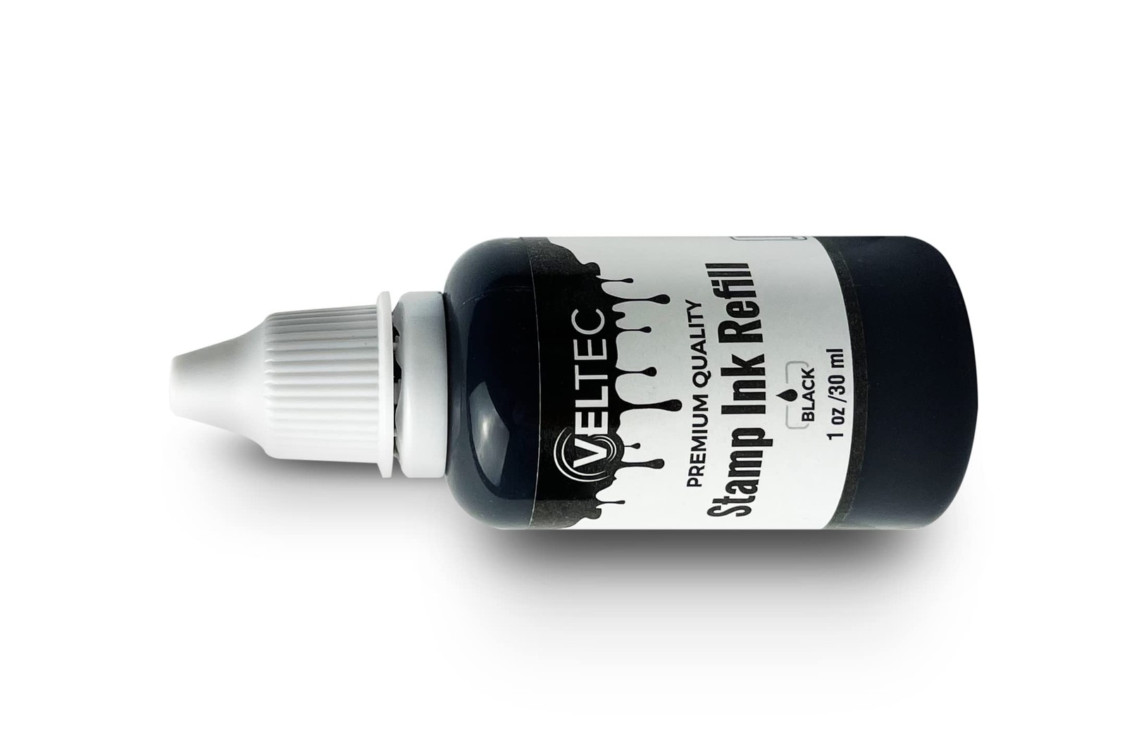 SelfInking Stamp Refill Ink Squeeze Bottle 1 oz Black Premium Liquid