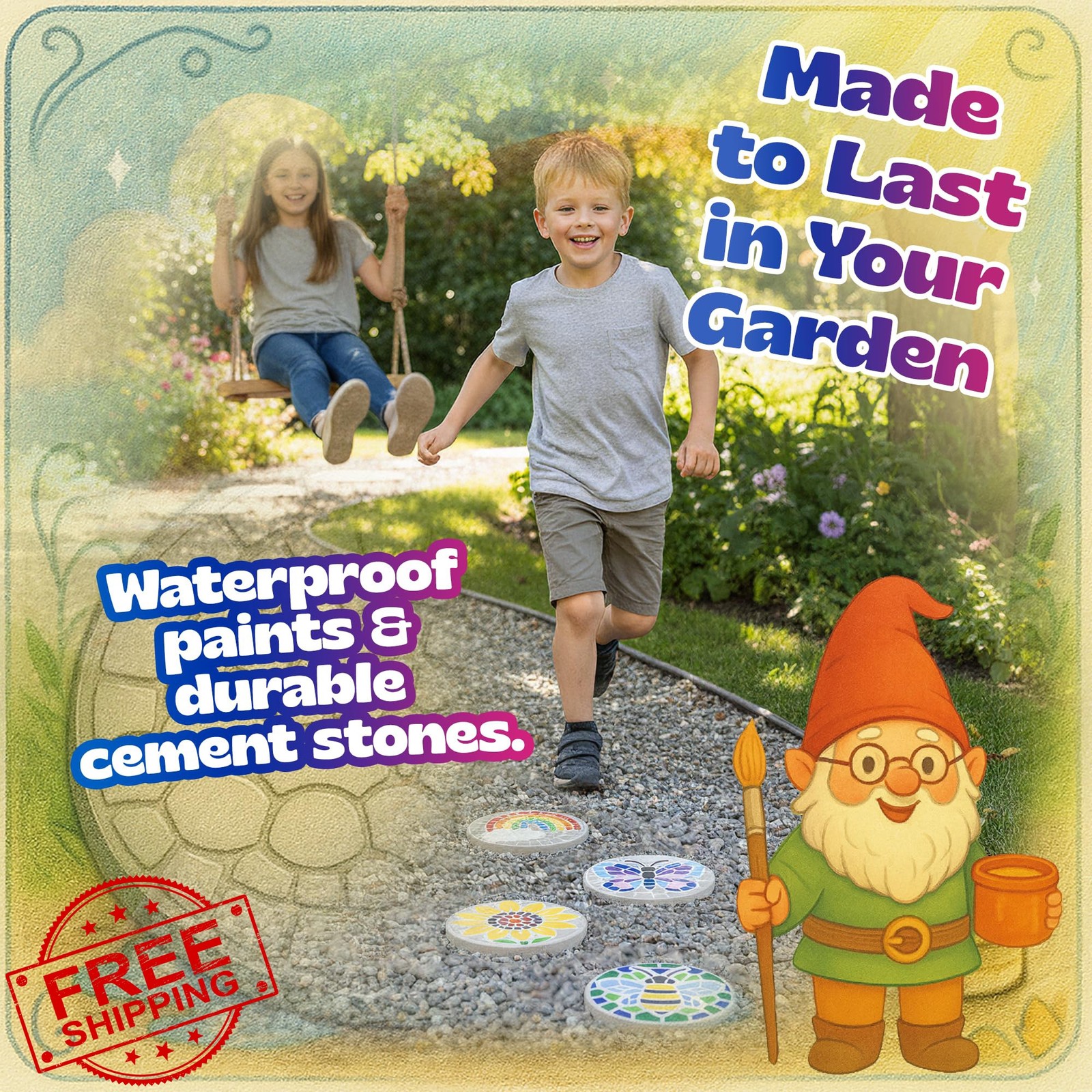 Pinwheel Crafts Stepping Stone Kit Paint Your Own