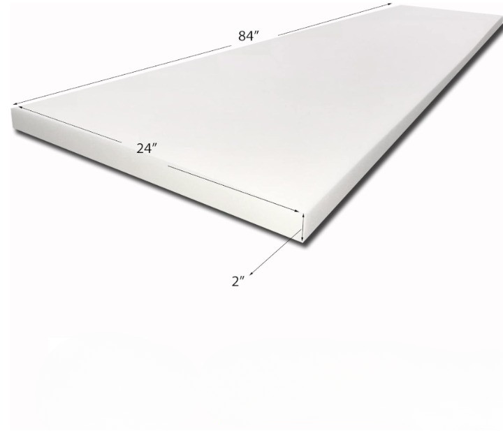 Espuma de tapicería alta densidad 2″x24″x84″ para cojines y muebles, Nuevo