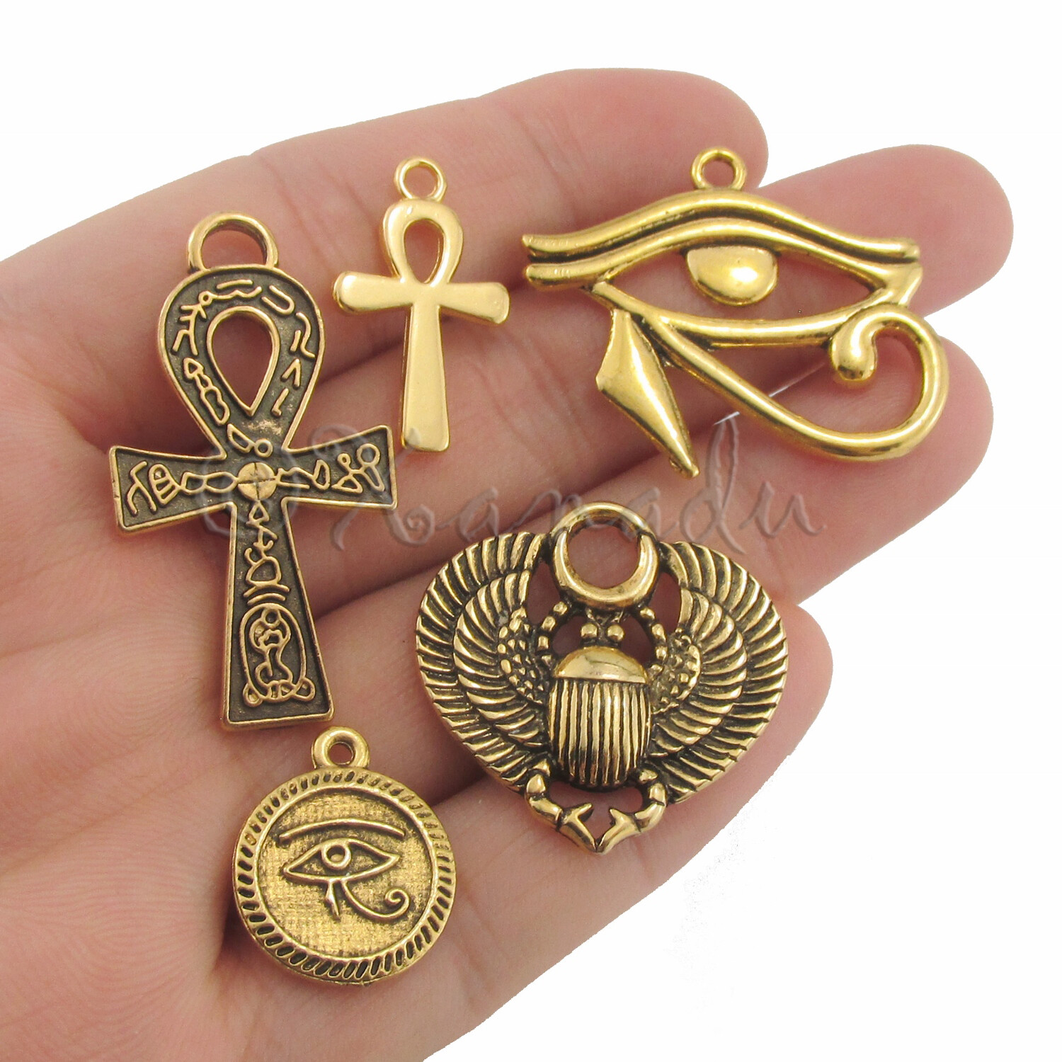 Egyptian Charms 40PCs Set – Silver Gold Bronze Mixed Egypt Assortment CC05202040