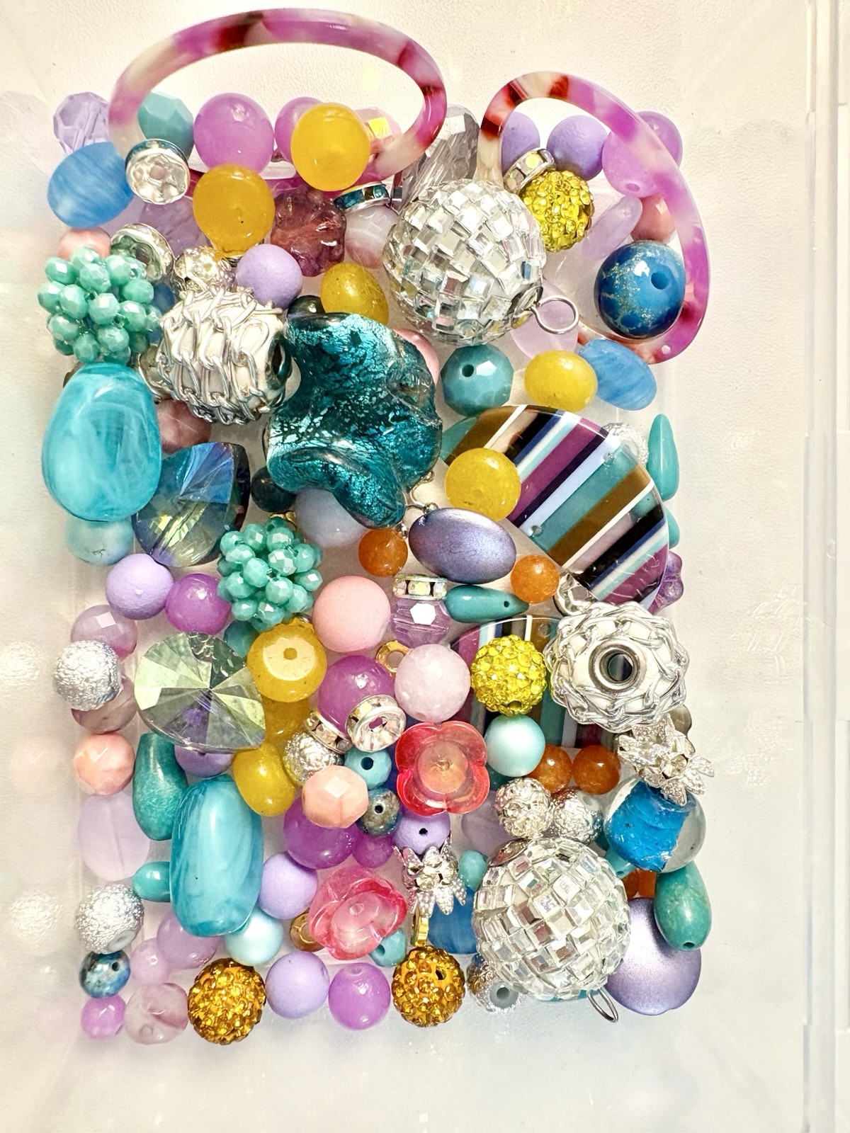 Roller Disco BEAD MIX for Jewelry Making – Glass, Gemstone, Boho, Charms