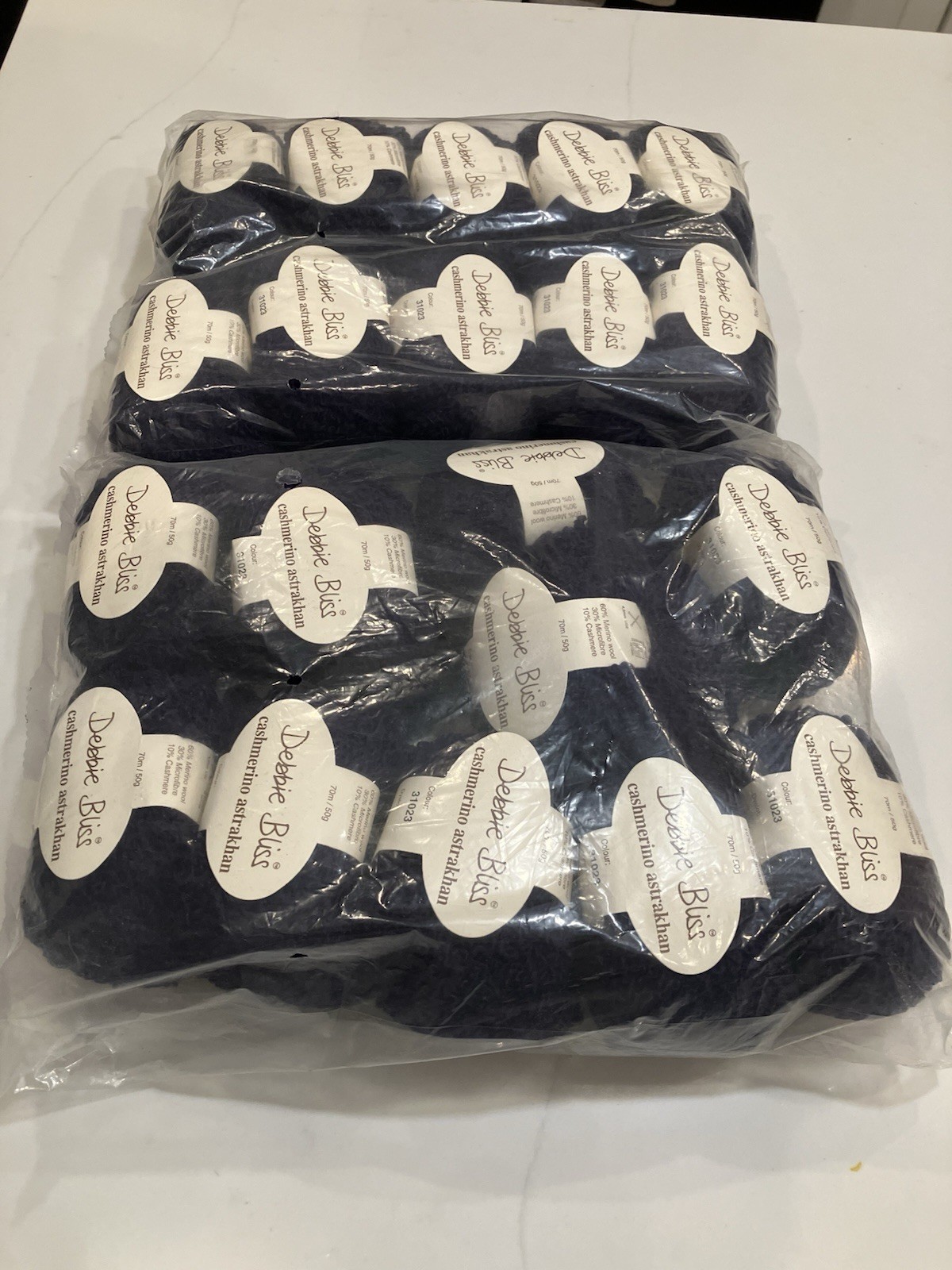 21 Skeins Luxury Debbie Bliss Cashmerino Astrakhan Yarn Navy Blue 31023