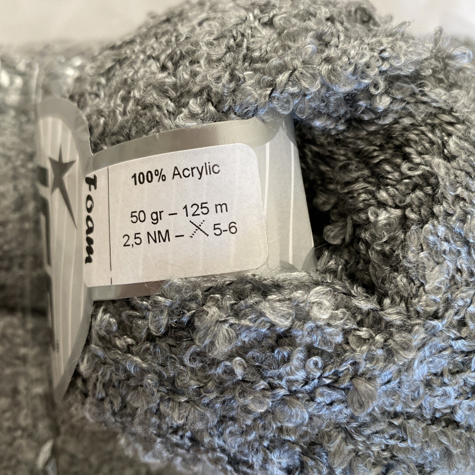 8 Skeins Ice Yarns Foam Grey Acrylic 50 G Each