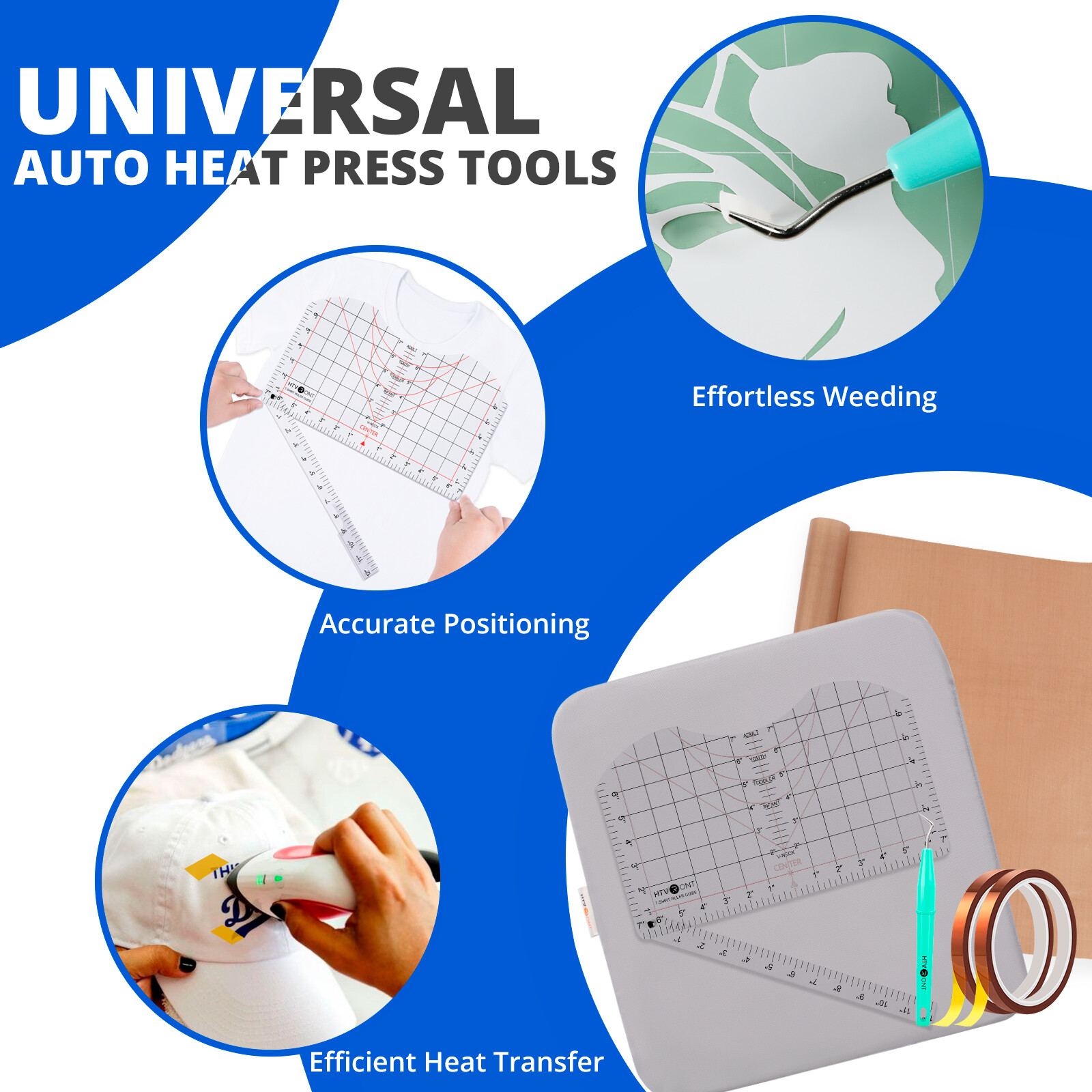 HTVRONT Auto Heat Press 2 15x15in Sublimation Transfer Printer+Accessories Kit