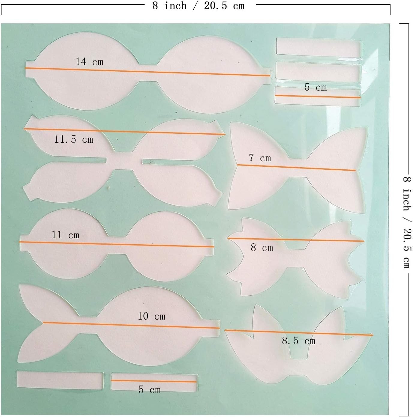 Reusable Faux Leather Bows Making Template,Plastic Cutting Stencil for DIY Ha…