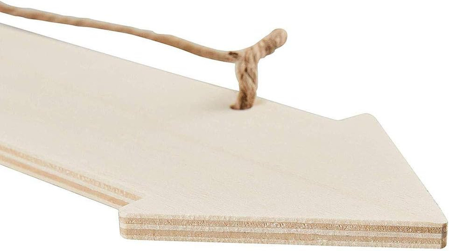 6Pcs Blank Wooden Arrow Signs for DIY Craft Projects, 3×11 Inch