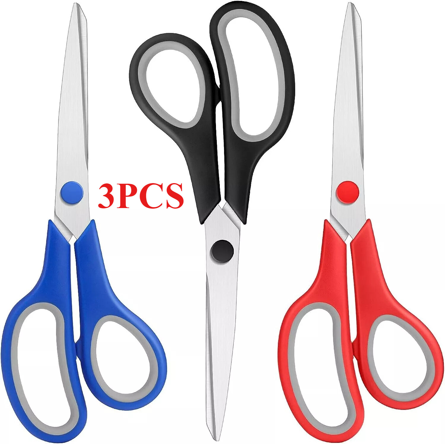 8-Inch Multipurpose Scissors Bulk Pack of 3 – Ultra Sharp Blades