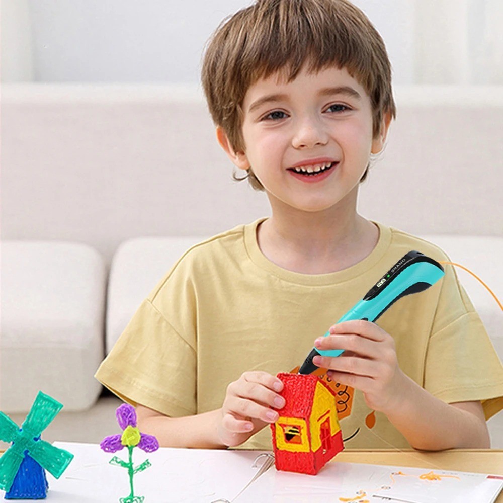 New Style 3D Printing Pen Set for Kids with PLA Filament Power Supply Travel Cas