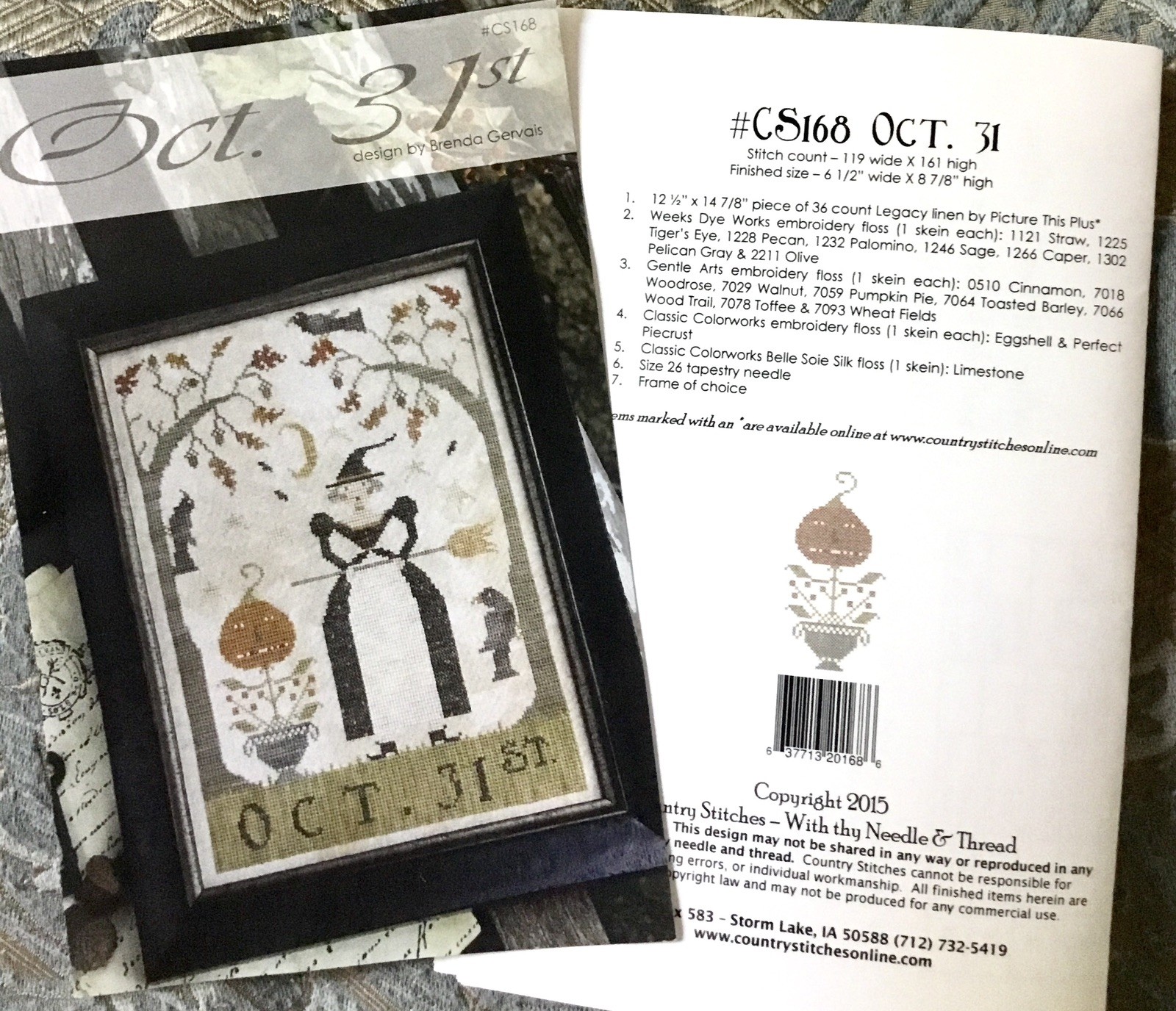 Brenda Gervais OCT. 31st HALLOWEEN Cross Stitch Pattern – NIP
