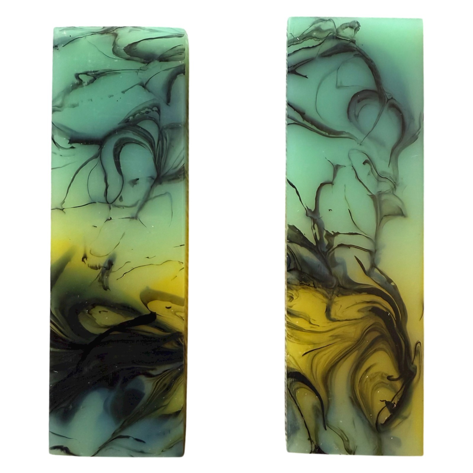 Mix Color Swirl Resin Knife Scale Blank Pair 5″ Black Acrylic Crafting Set