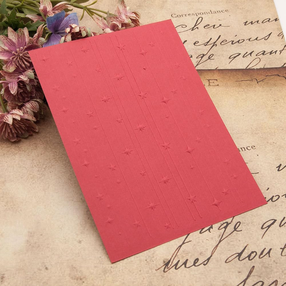 Stars Hexagram Anise Stars Background Pattern Plastic Embossing Folder, 3D Textu