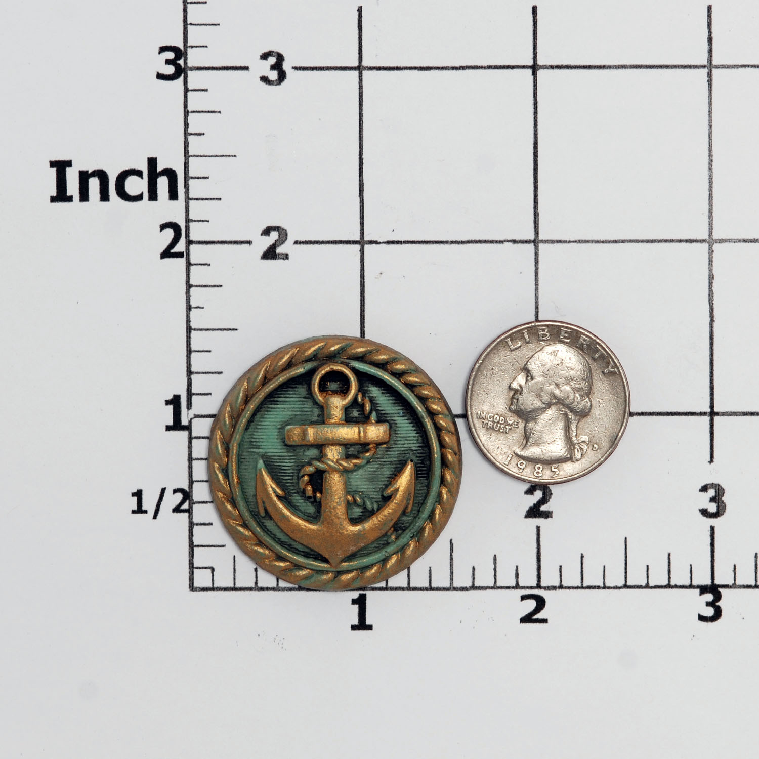 Silicone Nautical Anchor Button Mold Resin Clay Jewelry Fondant Mint Mold (730)