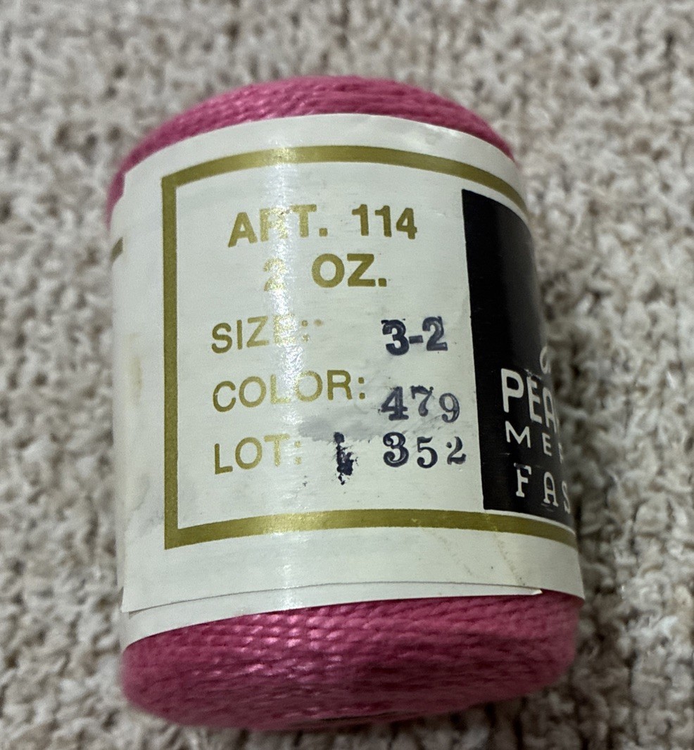 Vintage LILY PEARL COTTON Mercerized Crochet Embroidery, Pink!