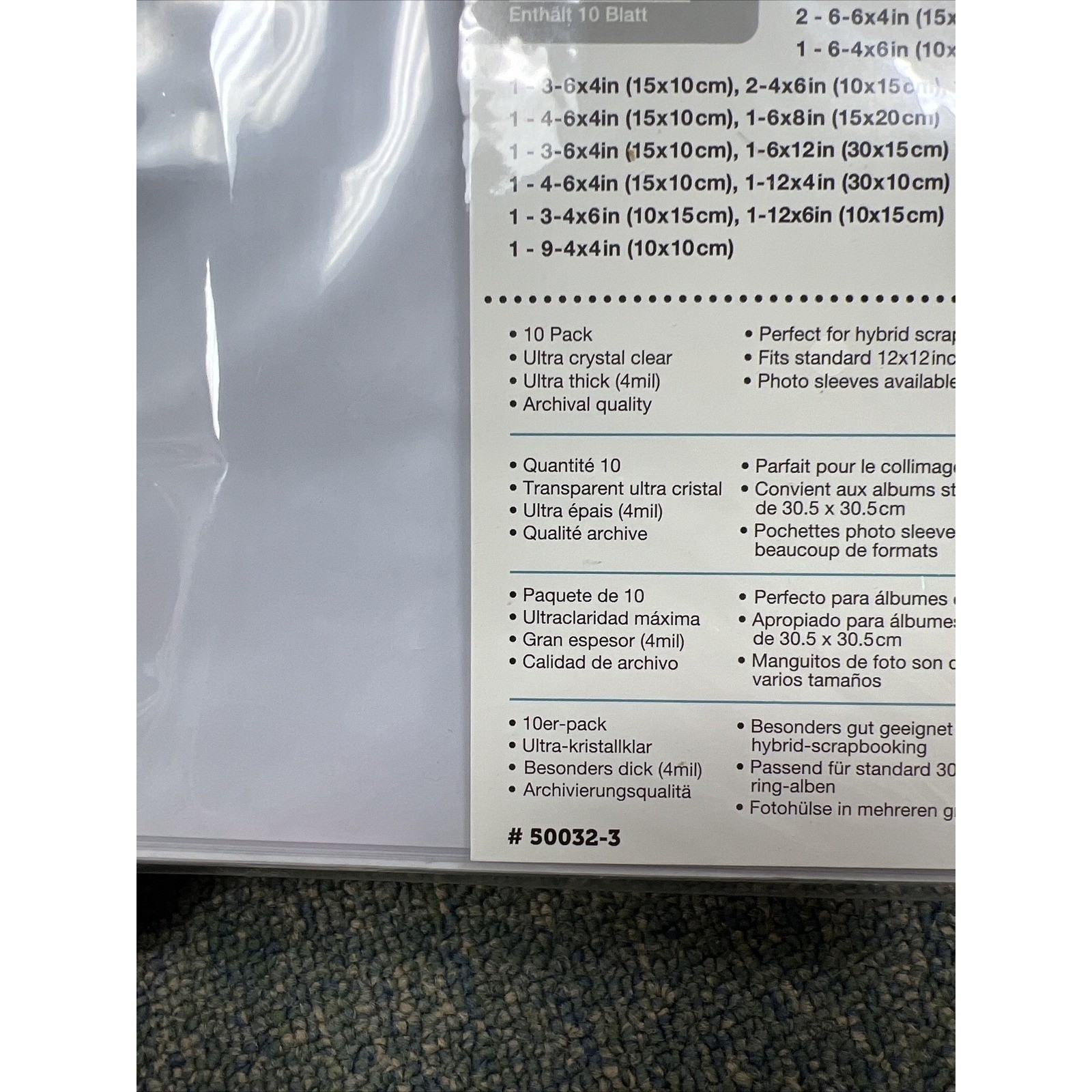 We R Ring Photo Sleeves 10 Sheets 12″X12″ We R Memory Keepers Albums Made Easy