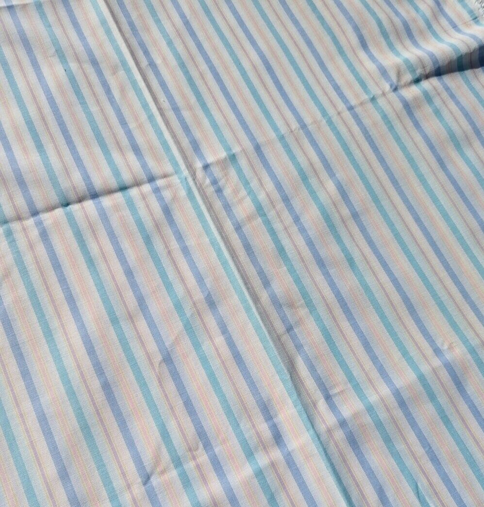 Pastel Stripes (Bue, Pink, Purple, Yellow) Vintage Cotton Fabric – 1 Yard